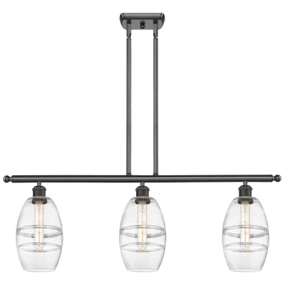 Innovations Lighting Ballston Vaz 36"w 3-light Oiled Bronze Stem Island Light W/ 6" Cl