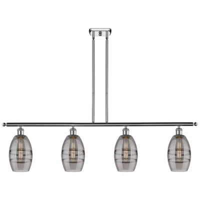 Innovations Lighting Ballston Vaz 48"w 4-light Chrome Stem Island Light W/ 6" Smoke Sh