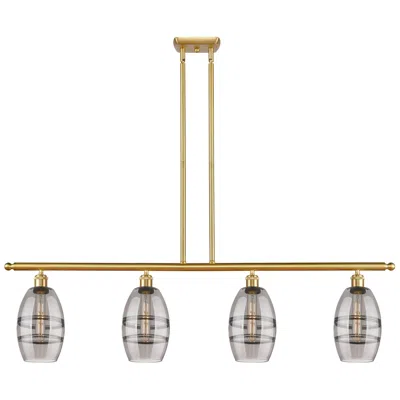 Innovations Lighting Ballston Vaz 48"w 4-light Gold Stem Island Light W/ 6" Smoke Shad