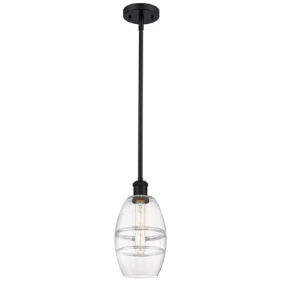 Innovations Lighting Ballston Vaz 5.88" Wide Matte Black Stem Hung Mini Pendant With Clear