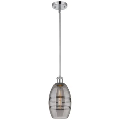 Innovations Lighting Ballston Vaz 5.88"w Chrome Stemmed Mini Pendant W/ Light Smoke Shade