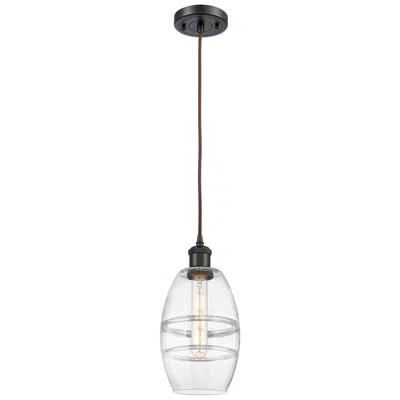 Innovations Lighting Ballston Vaz 5.88"w Oil Rubbed Bronze Corded Mini Pendant W/ Clear Sha