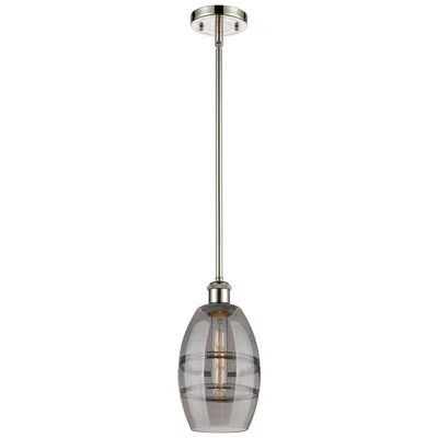 Innovations Lighting Ballston Vaz 5.88"w Polished Nickel Stemmed Mini Pendant W/ Smoke Shad