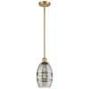 Innovations Lighting Ballston Vaz 5.88"w Satin Gold Stemmed Mini Pendant W/ Light Smoke Sha In Gold
