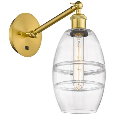 Innovations Lighting Ballston Vaz 8.13"h Gold Vertically Adjustable Sconce W/ Clear Shade