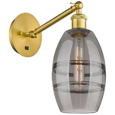 Innovations Lighting Ballston Vaz 8.13"h Gold Vertically Adjustable Sconce W/ Smoke Shade