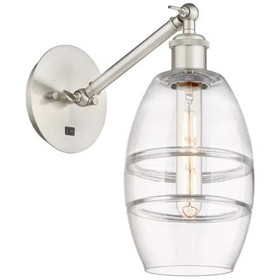 Innovations Lighting Ballston Vaz 8.13"h Satin Nickel Adjustable Sconce W/ Clear Shade