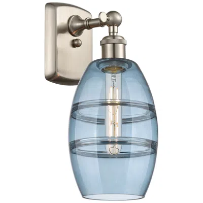 Innovations Lighting Ballston Vaz 9.13" High Brushed Satin Nickel Sconce W/ Princess Blue S