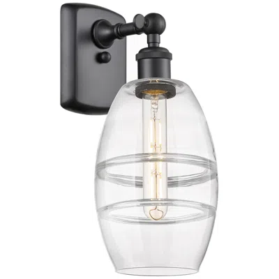 Innovations Lighting Ballston Vaz 9.13" High Matte Black Sconce With Clear Shade
