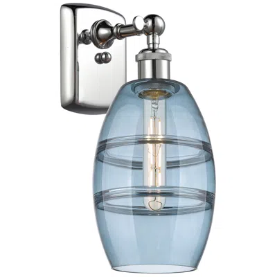 Innovations Lighting Ballston Vaz 9.13" High Polished Chrome Sconce With Princess Blue Shad
