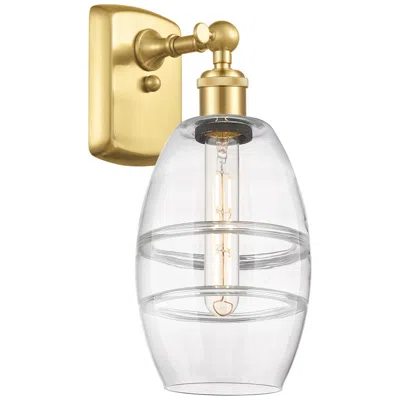 Innovations Lighting Ballston Vaz 9.13" High Satin Gold Sconce With Clear Shade