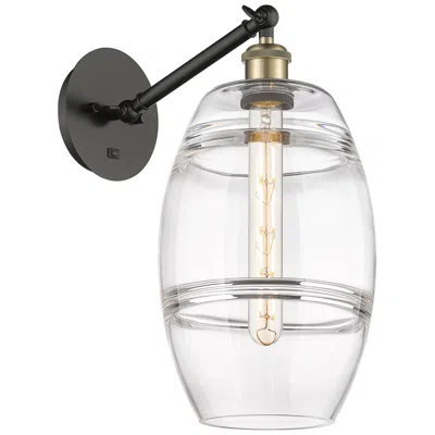 Innovations Lighting Ballston Vaz 9.88"h Black Brass Vertically Adjustable Sconce W/ Clear