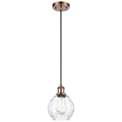 Innovations Lighting Ballston Waverly 6" Antique Copper Corded Mini Pendant W/ Clear Shade