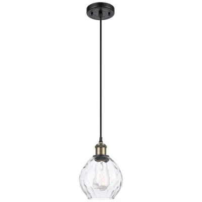 Innovations Lighting Ballston Waverly 6" Black Antique Brass Corded Mini Pendant W/ Clear S