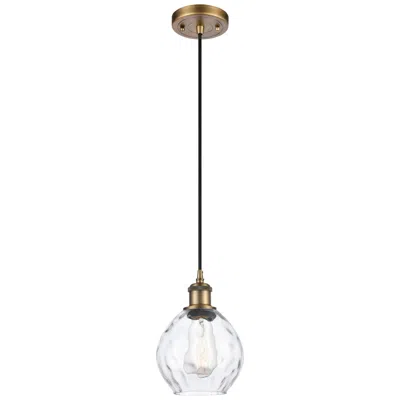 Innovations Lighting Ballston Waverly 6" Brushed Brass Corded Mini Pendant W/ Clear Shade
