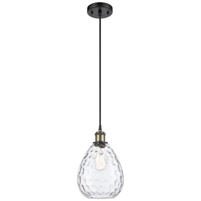 Innovations Lighting Ballston Waverly 8" Wide Black Brass Corded Mini Pendant W/ Clear Shad