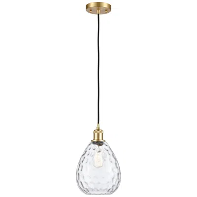 Innovations Lighting Ballston Waverly 8" Wide Satin Gold Corded Mini Pendant W/ Clear Shade