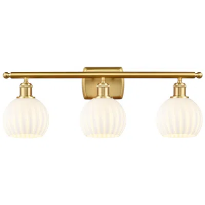 Innovations Lighting Ballston White Venetian 26"w Satin Gold 3-light Bath Light