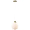 Innovations Lighting Beacon 10" Antique Brass Mini Pendant W/ Matte White Shade In Gold