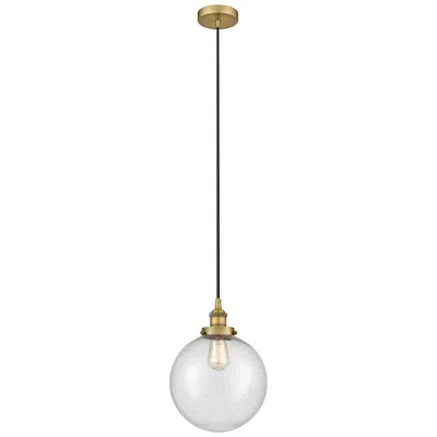 Innovations Lighting Beacon 10" Brushed Brass Mini Pendant W/ Seedy Shade