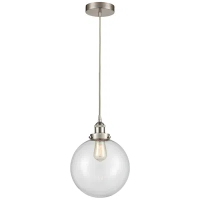Innovations Lighting Beacon 10" Brushed Satin Nickel Mini Pendant W/ Clear Shade