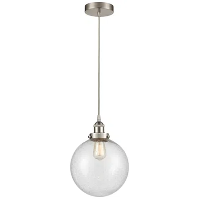 Innovations Lighting Beacon 10" Brushed Satin Nickel Mini Pendant W/ Seedy Shade
