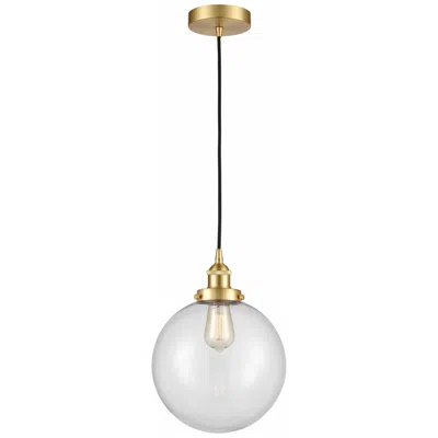 Innovations Lighting Beacon 10" Satin Gold Mini Pendant W/ Clear Shade