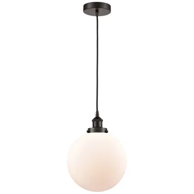 Innovations Lighting Beacon 10"w Oil-rubbed Bronze Mini Pendant With White Shade