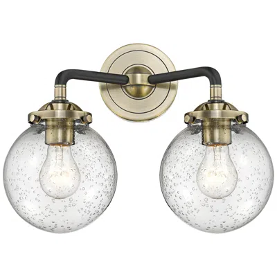 Innovations Lighting Beacon 11" High Black And Brass 2-light Wall Sconce