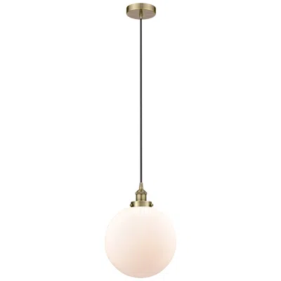Innovations Lighting Beacon 12" Antique Brass Mini Pendant W/ Matte White Shade