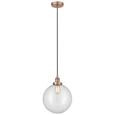Innovations Lighting Beacon 12" Antique Copper Mini Pendant W/ Clear Shade