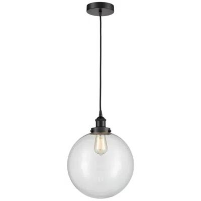 Innovations Lighting Beacon 12" Matte Black Mini Pendant W/ Clear Shade