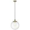 Innovations Lighting Beacon 13.75" Wide Antique Brass Corded Mini Pendant W/ Seedy Shade In Gold