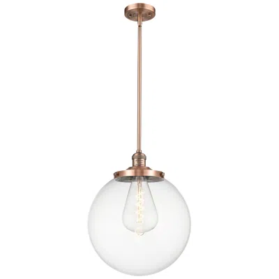 Innovations Lighting Beacon 14" Wide Antique Copper Pendant With Clear Shade