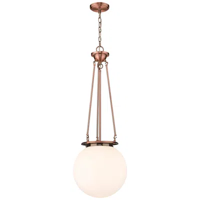 Innovations Lighting Beacon 14" Wide Antique Copper Pendant With Matte White Glass Shade
