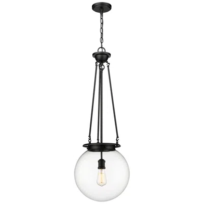 Innovations Lighting Beacon 14" Wide Matte Black Pendant With Clear Glass Shade