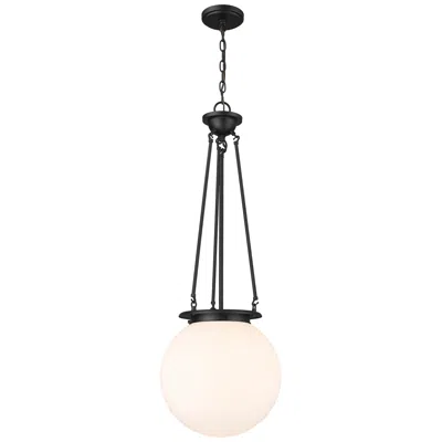 Innovations Lighting Beacon 14" Wide Matte Black Pendant With Matte White Glass Shade