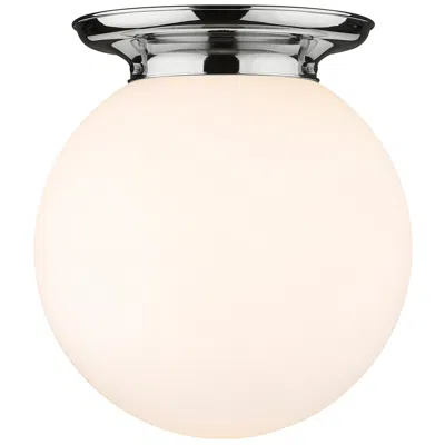 Innovations Lighting Beacon 14" Wide Polished Chrome Flush Mount With Matte White Glass Sha