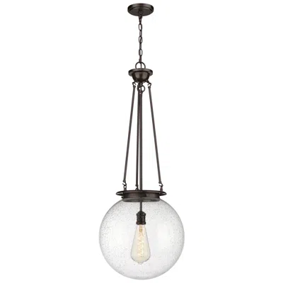 Innovations Lighting Beacon 15 3/4" Oiled Brass Seeded Glass Pendant