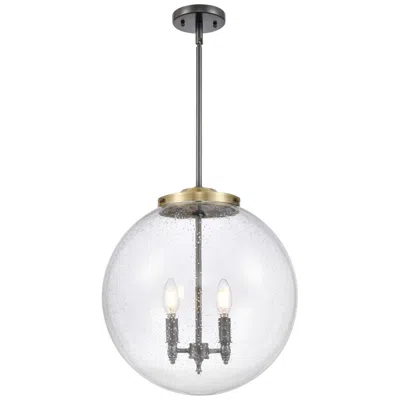 Innovations Lighting Beacon 16" 3-light Black Antique Brass Pendant W/ Seedy Shade