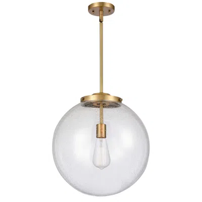 Innovations Lighting Beacon 16" Brushed Brass Seeded Glass Pendant