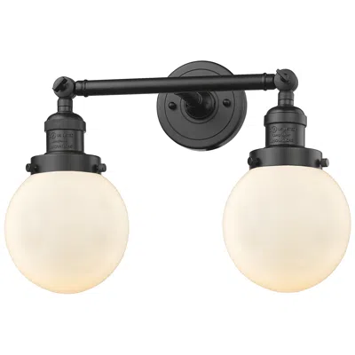 Innovations Lighting Beacon 17" 2-light Oil Rubbed Bronze Bath Light W/ Matte White Shade