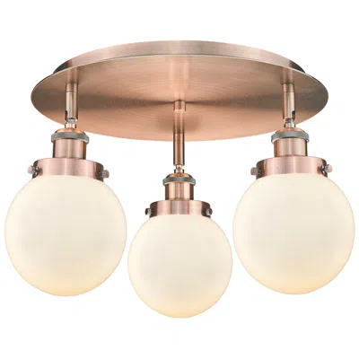 Innovations Lighting Beacon 17 3/4" Wide Antique Copper 3-light Ceiling Light