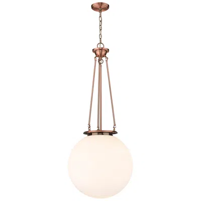 Innovations Lighting Beacon 17.75" Wide Antique Copper Pendant With Matte White Glass Shade