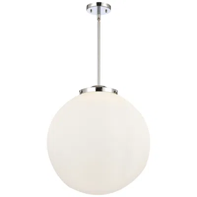 Innovations Lighting Beacon 18" 3-light Polished Chrome Pendant W/ Matte White Shade In Silver