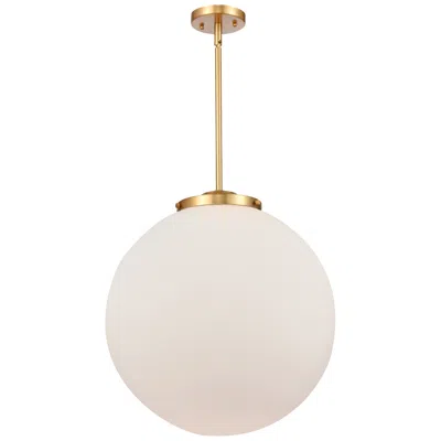 Innovations Lighting Beacon 18" Satin Gold Pendant W/ Matte White Shade