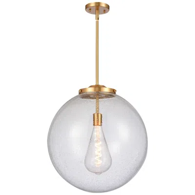 Innovations Lighting Beacon 18" Satin Gold Pendant W/ Seedy Shade