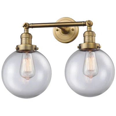 Innovations Lighting Beacon 19" 2-light Brushed Brass Bath Light W/ Clear Shade