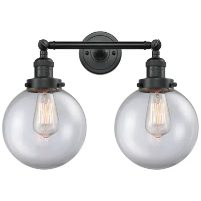 Innovations Lighting Beacon 19" 2-light Matte Black Bath Light W/ Clear Shade