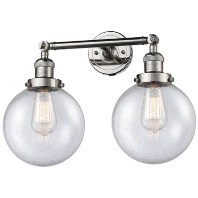 Innovations Lighting Beacon 19" 2-light Polished Nickel Bath Light W/ Seedy Shade